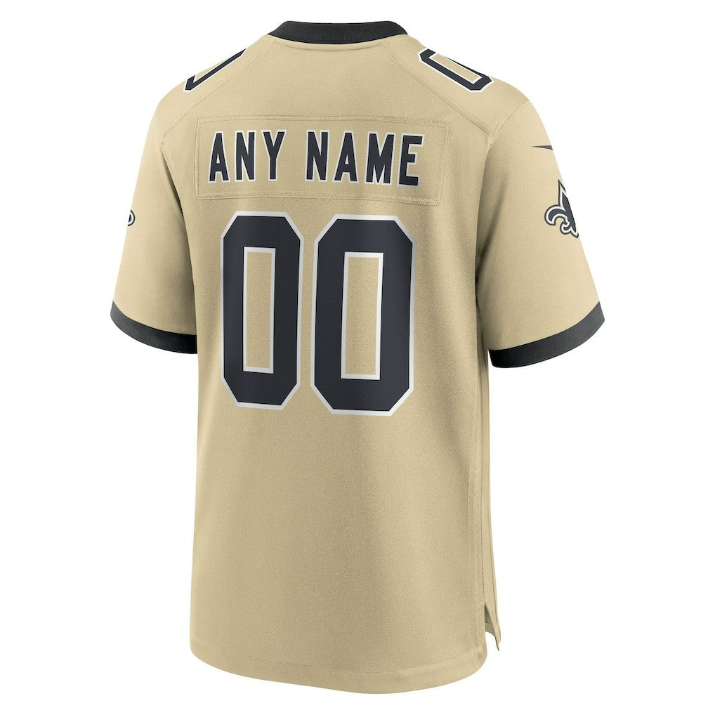 New Orleans Saints Youth Gameday Golds Alternate Custom Game Jersey - Gold sale