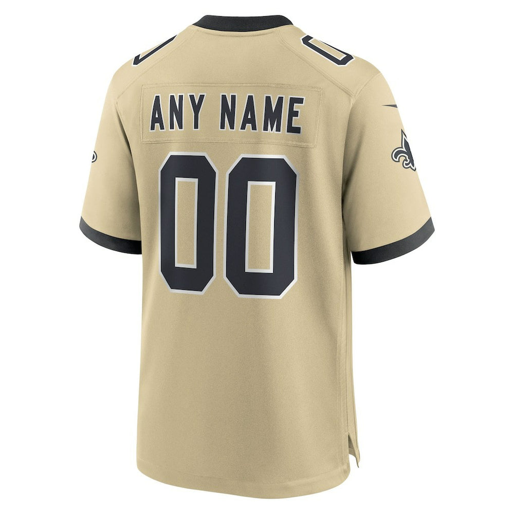 New Orleans Saints Youth Gameday Golds Alternate Custom Game Jersey - Gold sale
