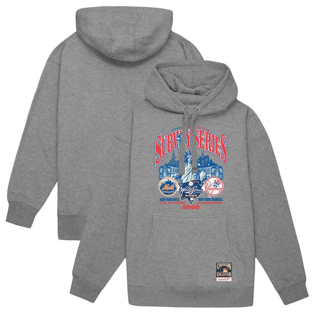 New York Yankees vs. New York Mets 2000 World Series Pullover Hoodie Heather Gray