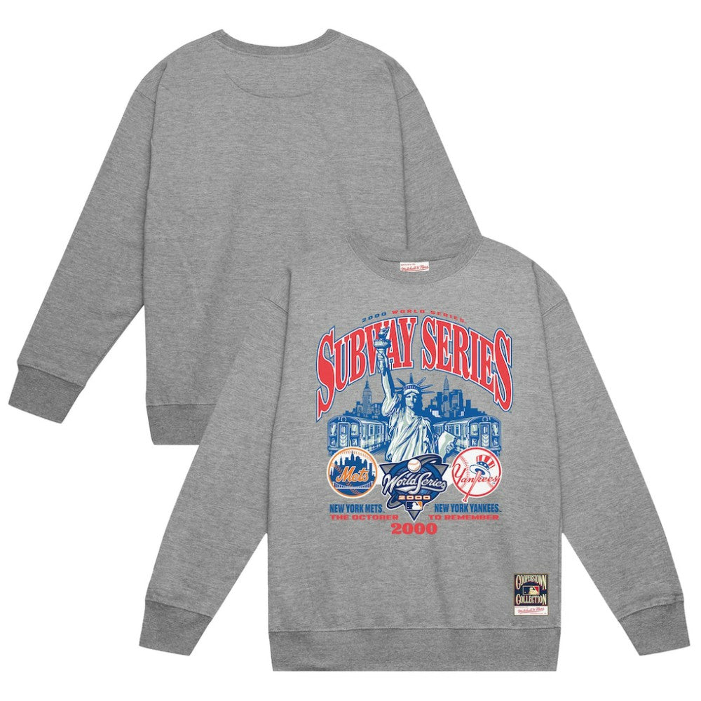 New York Yankees vs. New York Mets 2000 World Series Pullover Sweatshirt Heather Gray