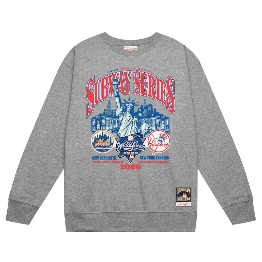 New York Yankees vs. New York Mets 2000 World Series Pullover Sweatshirt Heather Gray