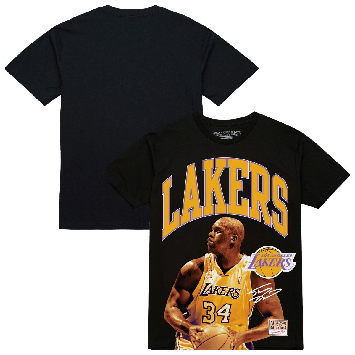 Shaquille O'Neal Los Angeles Lakers Hardwood Classics Player Arch T-Shirt - Black on sale