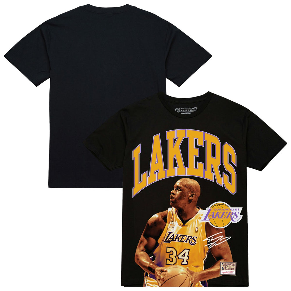 Shaquille O'Neal Los Angeles Lakers Hardwood Classics Player Arch T-Shirt - Black on sale