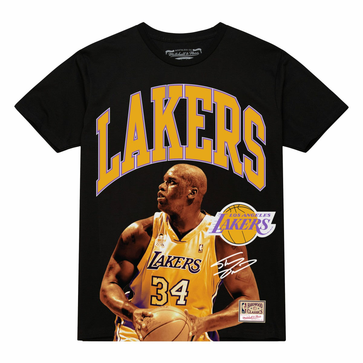 Shaquille O'Neal Los Angeles Lakers Hardwood Classics Player Arch T-Shirt - Black on sale