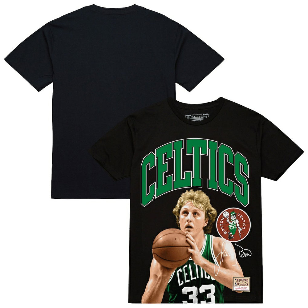 Larry Bird Boston Celtics Hardwood Classics Player Arch T-Shirt - Black shop