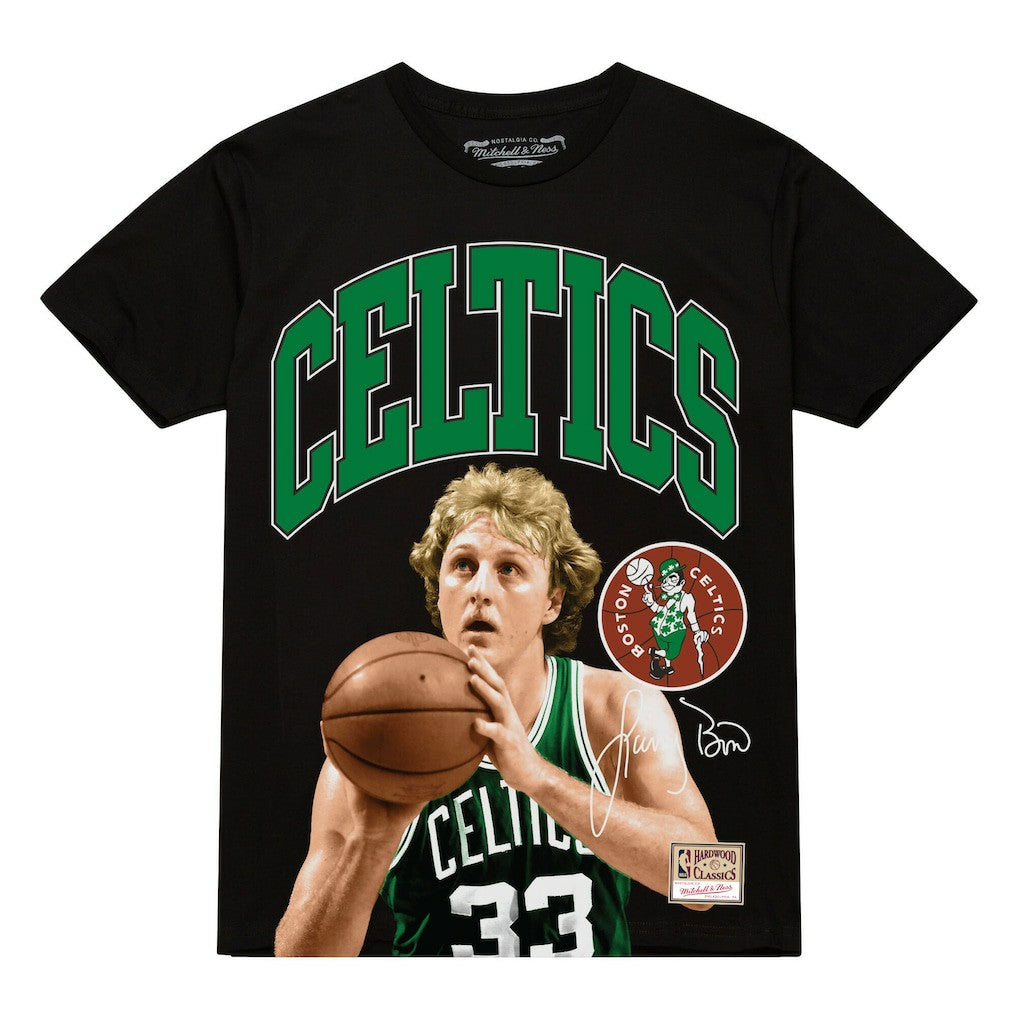 Larry Bird Boston Celtics Hardwood Classics Player Arch T-Shirt - Black shop