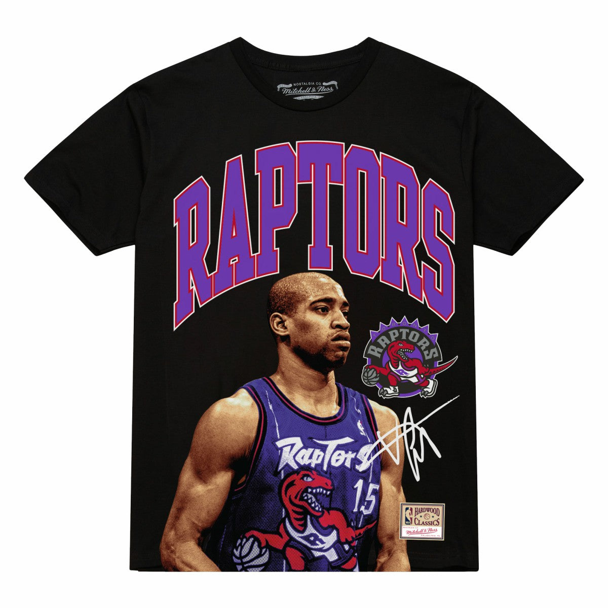 Vince Carter Toronto Raptors Hardwood Classics Player Arch T-Shirt - Black discount