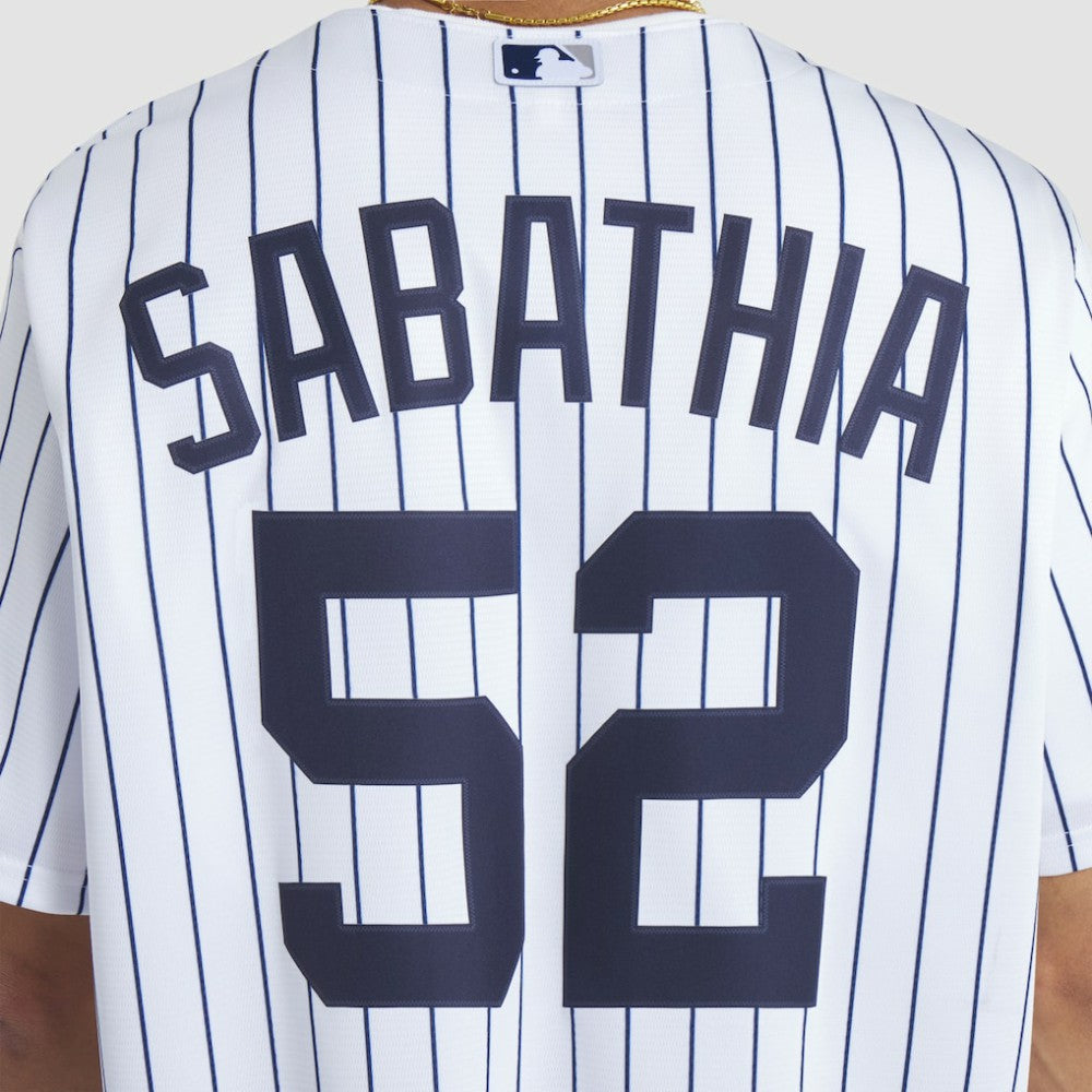 CC Sabathia New York Yankees 2025 Baseball Hall of Fame Name & Number Retired Replica Jersey White