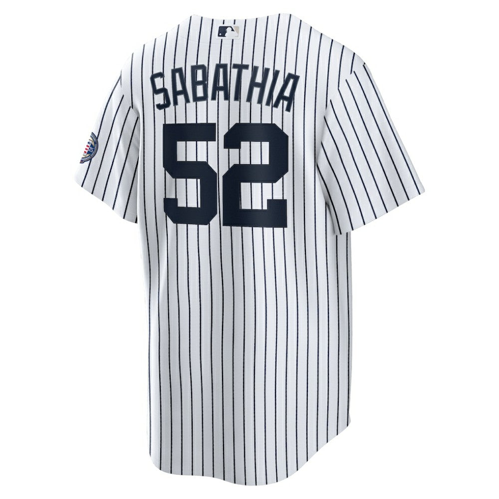 CC Sabathia New York Yankees 2025 Baseball Hall of Fame Name & Number Retired Replica Jersey White