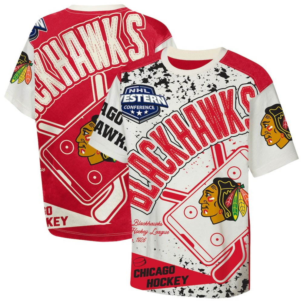 Chicago Blackhawks Outerstuff Youth Top Player T-Shirt - Cream T-shirts