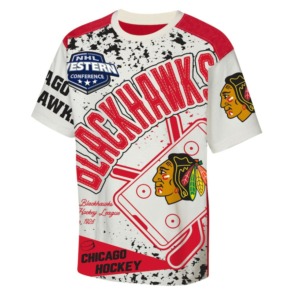 Chicago Blackhawks Outerstuff Youth Top Player T-Shirt - Cream T-shirts