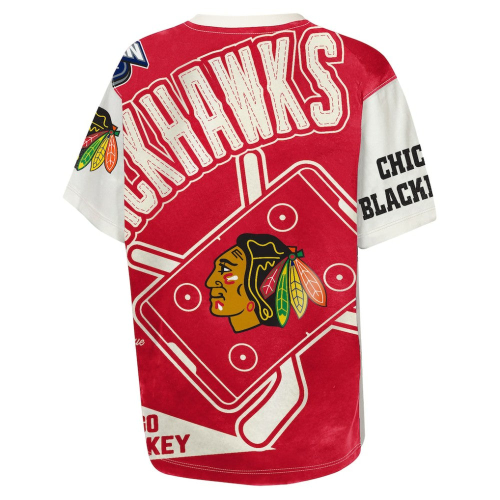Chicago Blackhawks Outerstuff Youth Top Player T-Shirt - Cream T-shirts