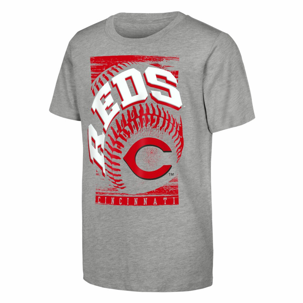 Cincinnati Reds Outerstuff Youth Speed Pitch T-Shirt Heather Gray