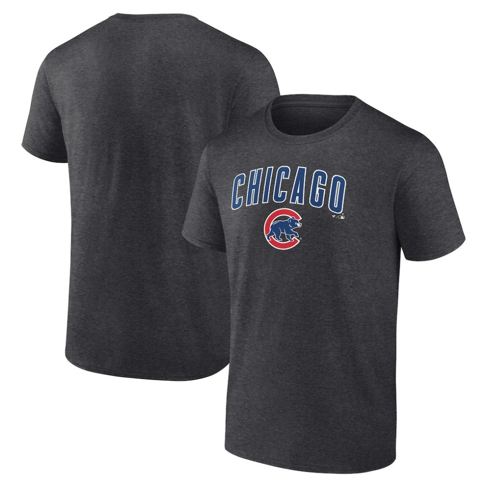 Chicago Cubs Team Lockup T-Shirt Charcoal