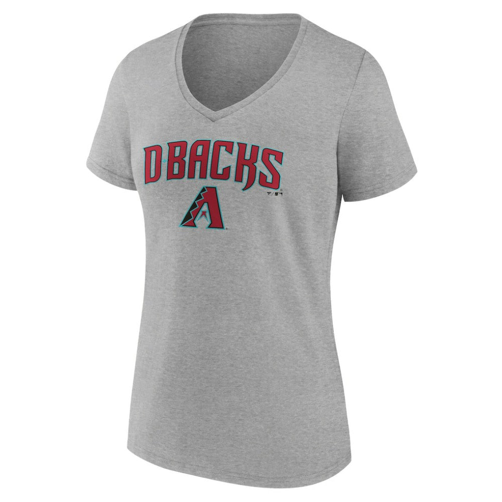 Arizona Diamondbacks Women's Team Lockup V-Neck T-Shirt Gray