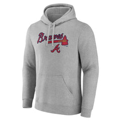 Atlanta Braves Team Lockup Hoodie Gray
