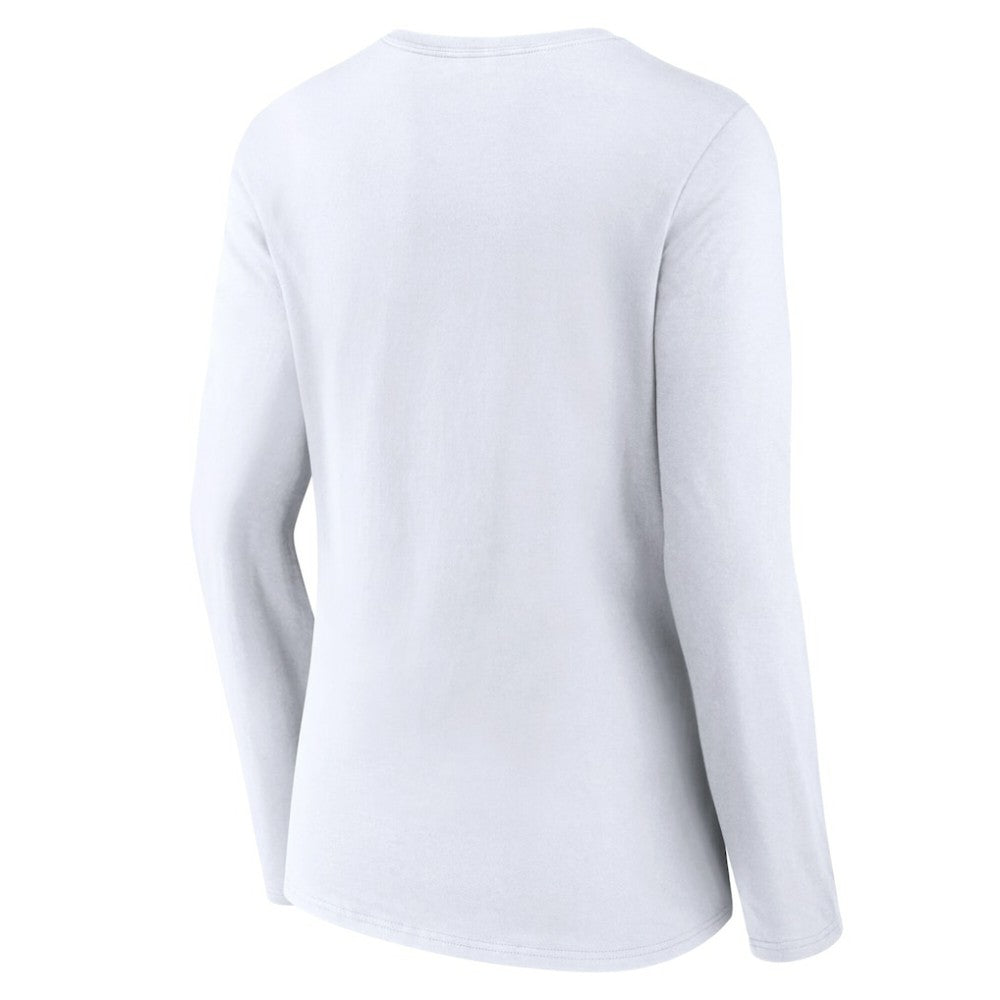 Atlanta Braves Women's Team Lockup Long Sleeve V-Neck T-Shirt White