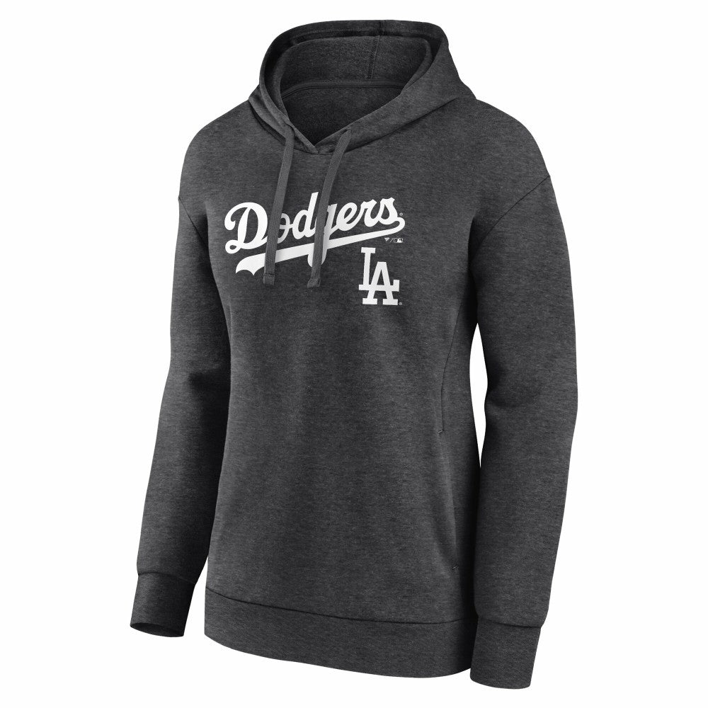 Los Angeles Dodgers Women's Team Lockup Hoodie Charcoal