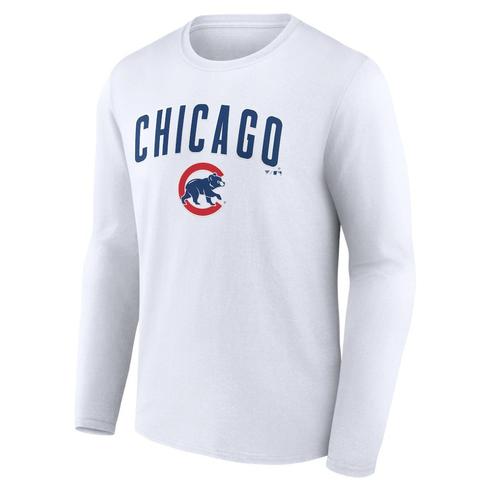 Chicago Cubs Team Lockup Long Sleeve T-Shirt White