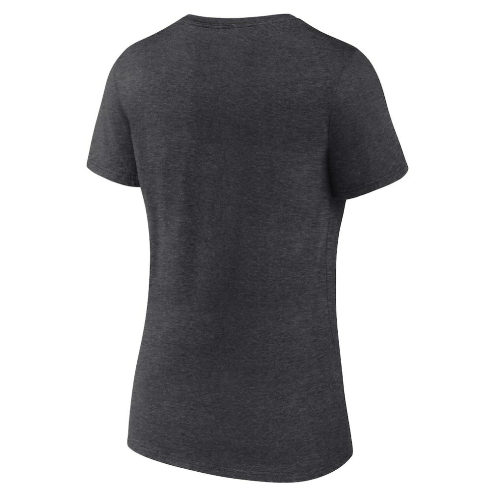 Philadelphia Phillies Women's Team Lockup V-Neck T-Shirt Charcoal