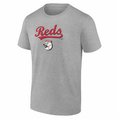 Cincinnati Reds Team Lockup T-Shirt Heather Gray