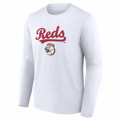 Cincinnati Reds Team Lockup Long Sleeve T-Shirt White