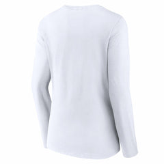 Cincinnati Reds Women's Team Lockup Long Sleeve V-Neck T-Shirt White