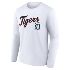 Detroit Tigers Team Lockup Long Sleeve T-Shirt White