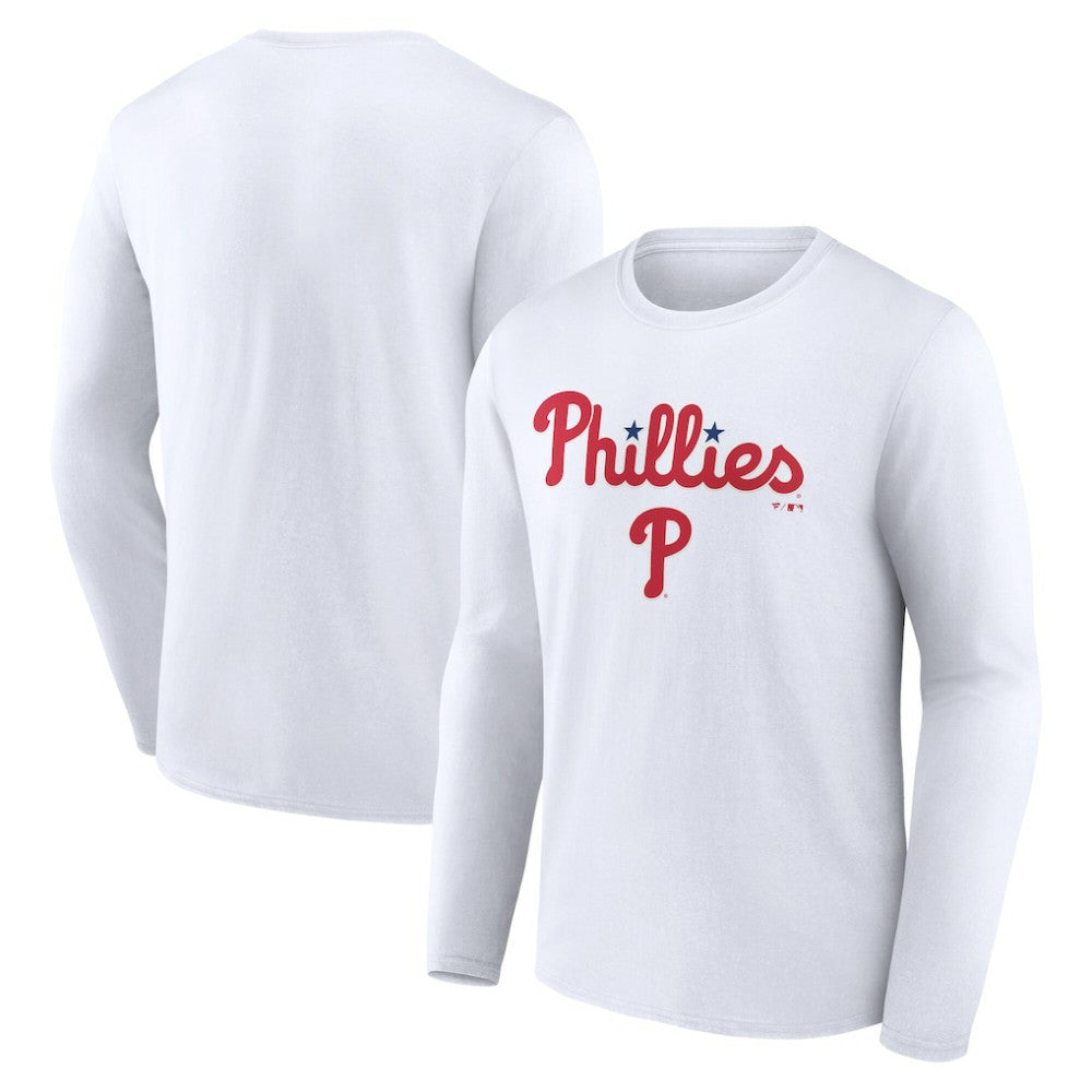 Philadelphia Phillies Team Lockup Long Sleeve T-Shirt White