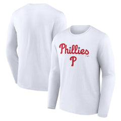 Philadelphia Phillies Team Lockup Long Sleeve T-Shirt White