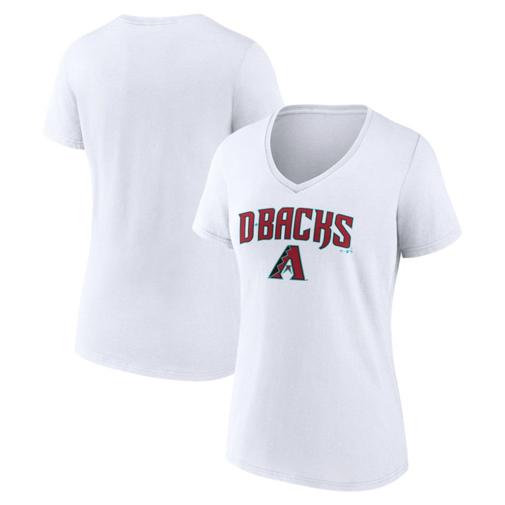 Arizona Diamondbacks Women's Team Lockup V-Neck T-Shirt White