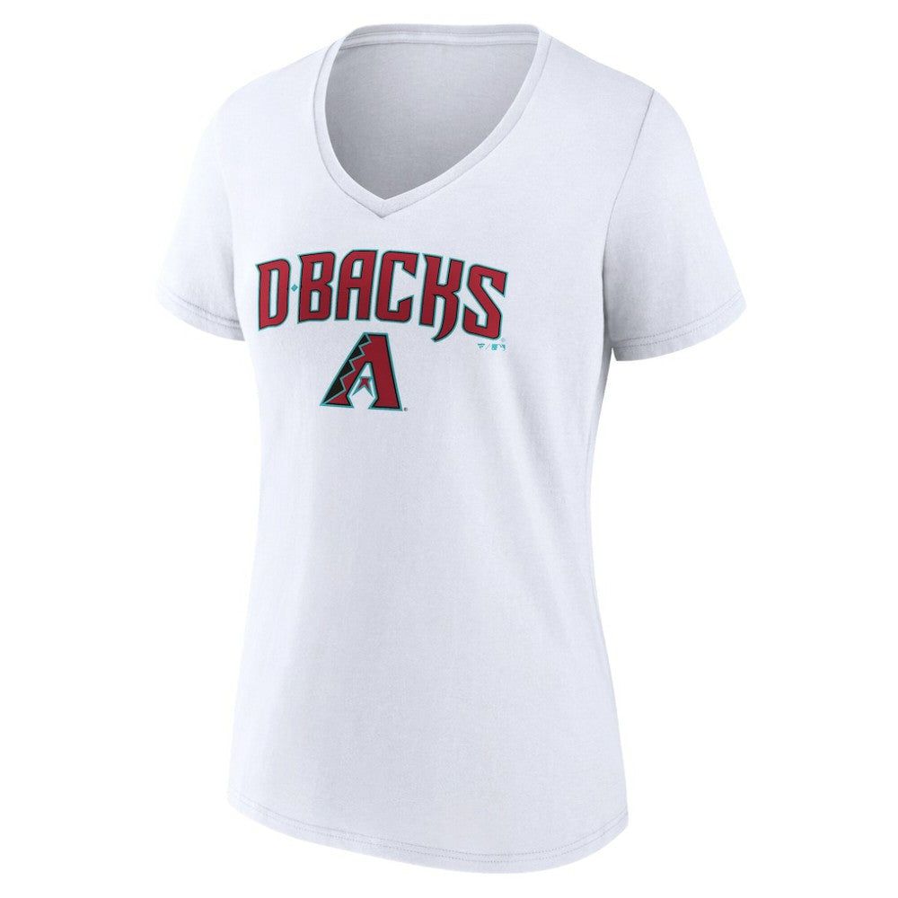 Arizona Diamondbacks Women's Team Lockup V-Neck T-Shirt White