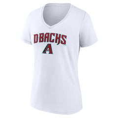 Arizona Diamondbacks Women's Team Lockup V-Neck T-Shirt White