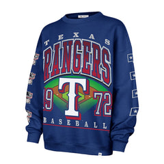 Texas Rangers Women's Trendy Team Go Big Oversized Sweatshirt Royal