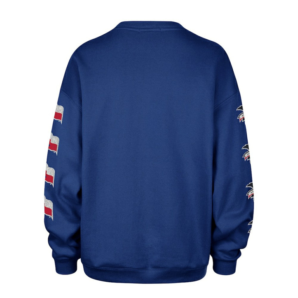 Texas Rangers Women's Trendy Team Go Big Oversized Sweatshirt Royal