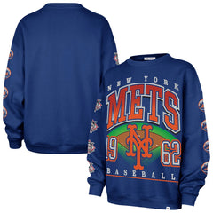 New York Mets Women's Trendy Team Go Big Oversized Sweatshirt Royal