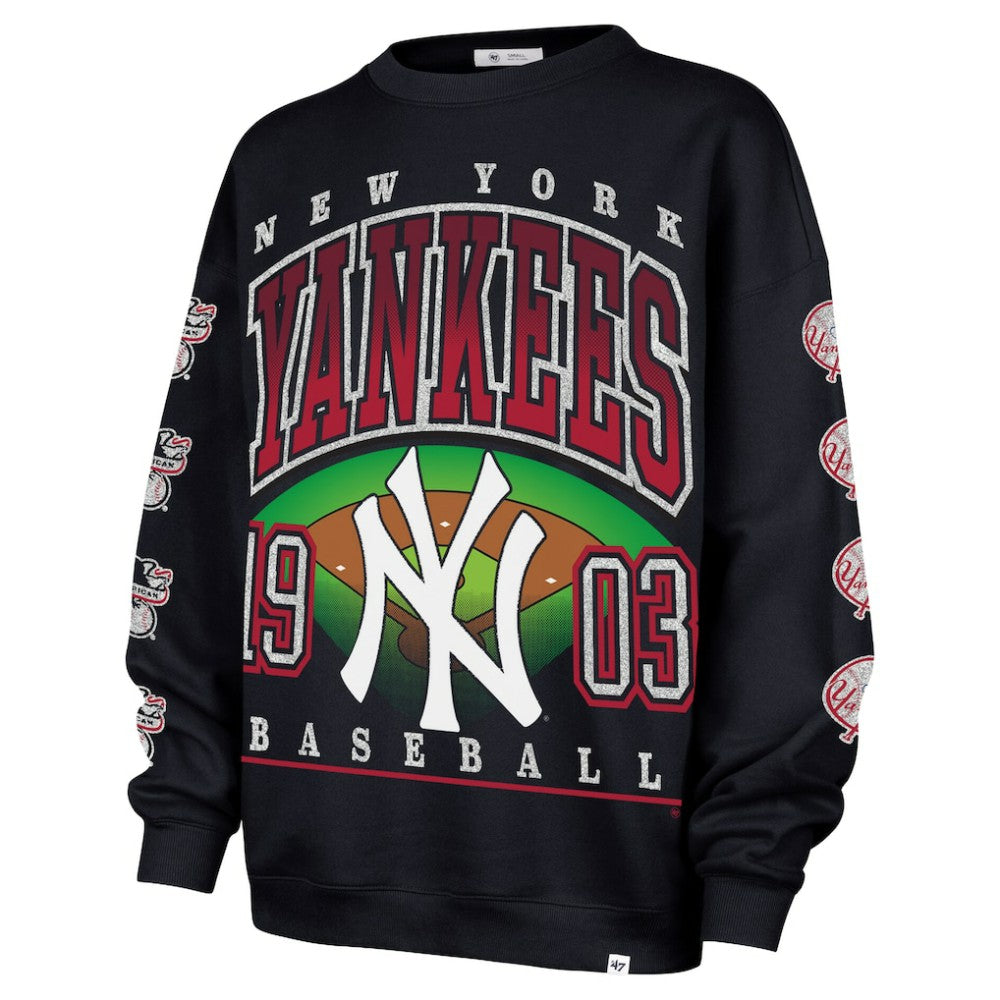 New York Yankees Women's Trendy Team Go Big Oversized Sweatshirt Navy