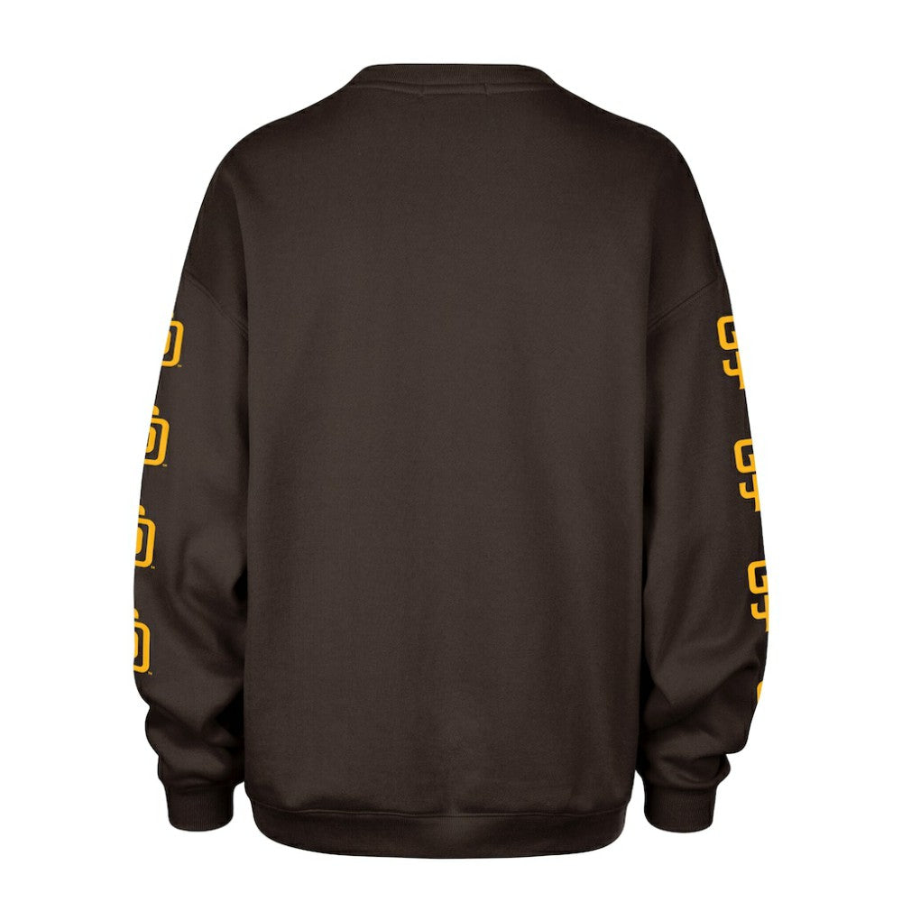 San Diego Padres Women's Trendy Team Go Big Oversized Sweatshirt Brown