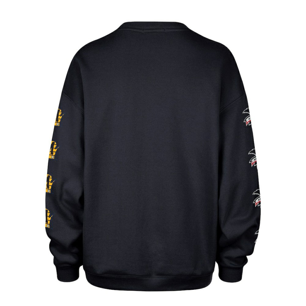 Milwaukee Brewers Women's Trendy Team Go Big Oversized Sweatshirt Navy