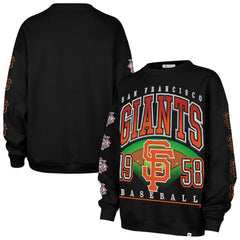 San Francisco Giants Women's Trendy Team Go Big Oversized Sweatshirt Black