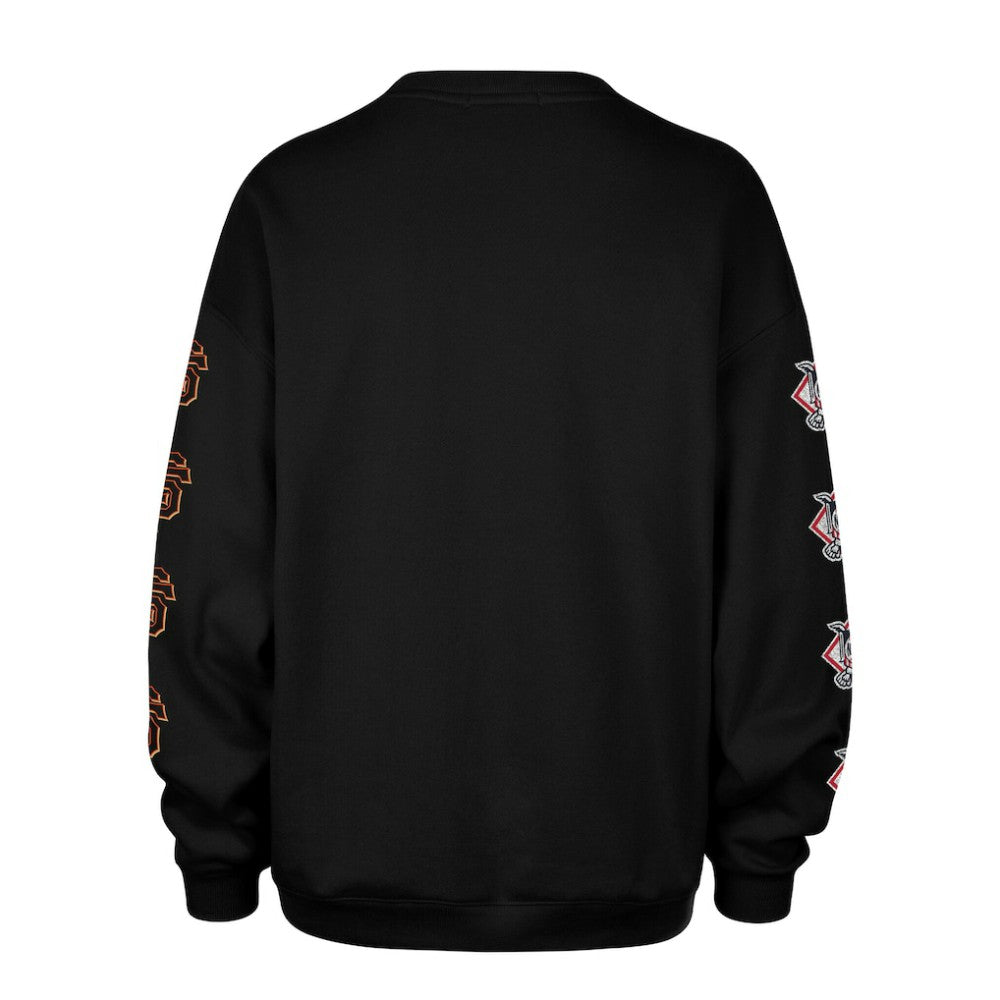 San Francisco Giants Women's Trendy Team Go Big Oversized Sweatshirt Black