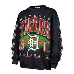 Detroit Tigers Women's Trendy Team Go Big Oversized Sweatshirt Navy