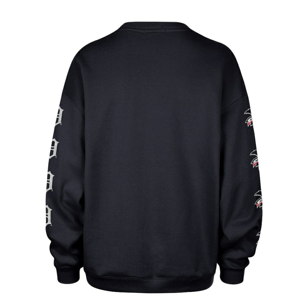 Detroit Tigers Women's Trendy Team Go Big Oversized Sweatshirt Navy