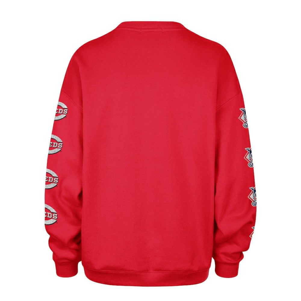 Cincinnati Reds Women's Trendy Team Go Big Oversized Sweatshirt Red