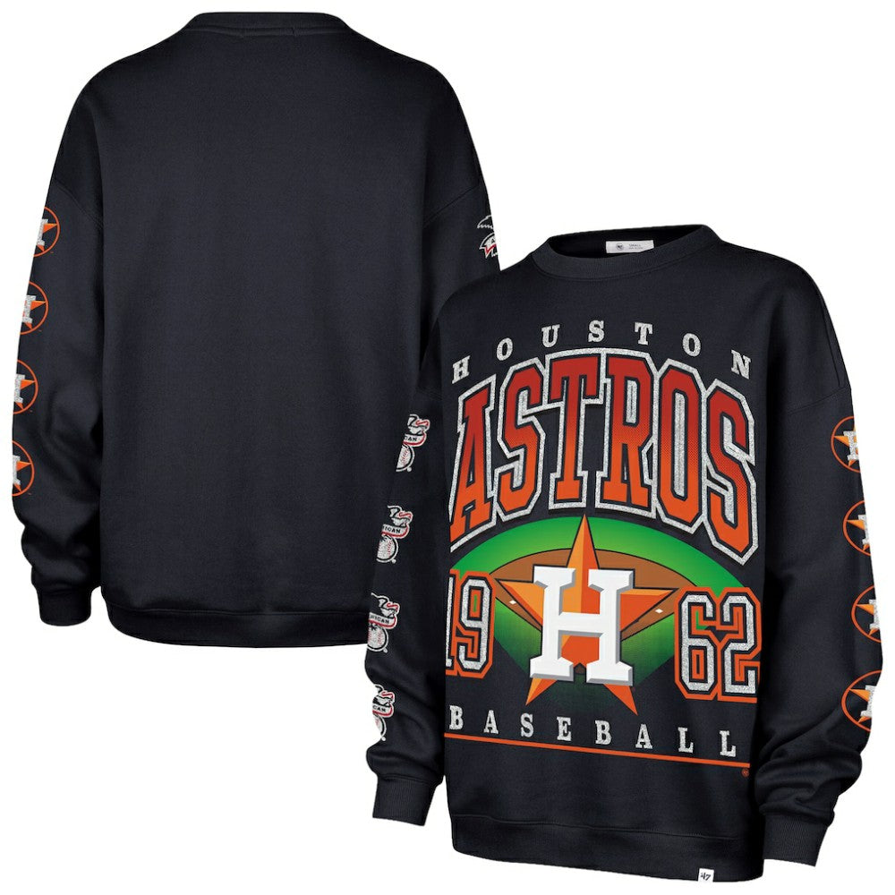 Houston Astros Women's Trendy Team Go Big Oversized Sweatshirt Navy