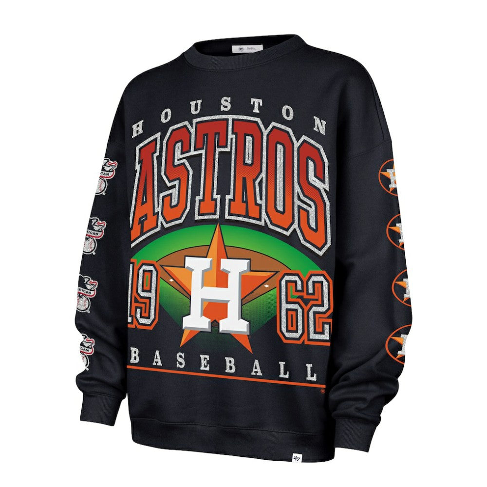 Houston Astros Women's Trendy Team Go Big Oversized Sweatshirt Navy