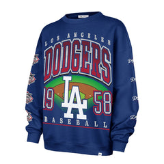 Los Angeles Dodgers Women's Trendy Team Go Big Oversized Sweatshirt Royal