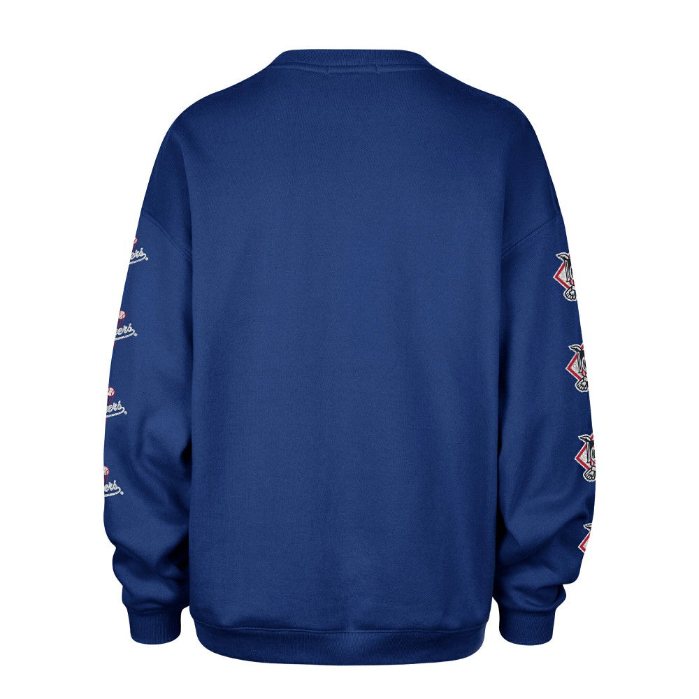 Los Angeles Dodgers Women's Trendy Team Go Big Oversized Sweatshirt Royal