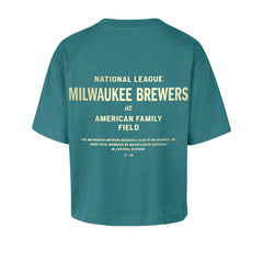 Milwaukee Brewers Women's Contemporary Basics Leon City T-Shirt Teal