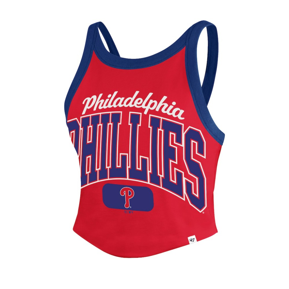 Philadelphia Phillies Women's Trendy Team Rally Sporty Cropped Racerback Tank Top Red